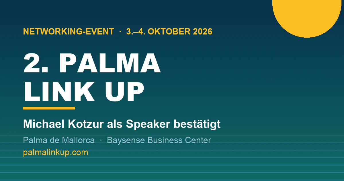 Vier Vorträge und Minigolf: Michael Kotzur als Speaker der 2. PALMA LINK UP bestätigt